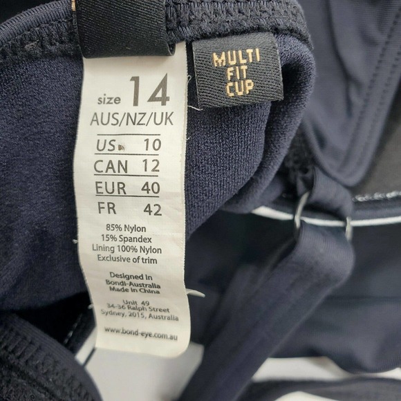 Bond-eye Australia Black White Stripe 2 Piece Tankini US Sz 10 multi fit cups - Picture 6 of 9